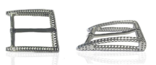 DVAG0049-35 3D structured 925 sterling silver belt buckle